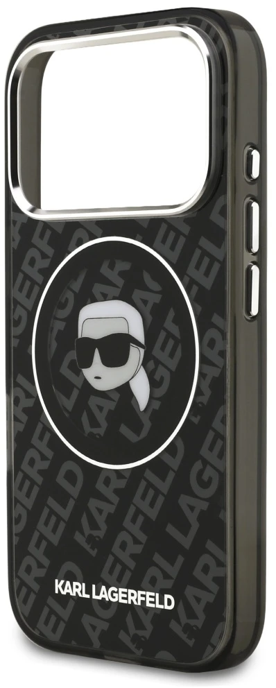 Dėklas Karl Lagerfeld IML Karl Head Logo MagSafe skirtas iPhone 17 Pro juodas