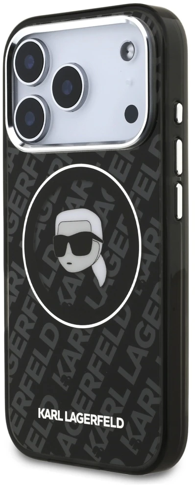 Dėklas Karl Lagerfeld IML Karl Head Logo MagSafe skirtas iPhone 17 Pro Max juodas