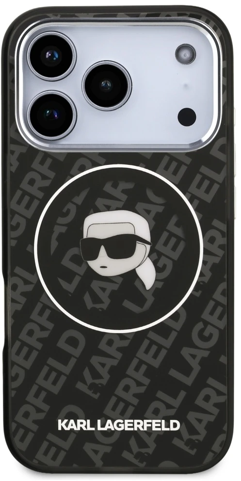 Dėklas Karl Lagerfeld IML Karl Head Logo MagSafe skirtas iPhone 17 Pro juodas