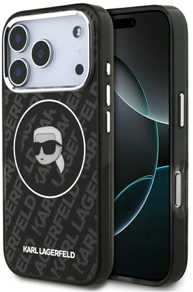 Dėklas Karl Lagerfeld IML Karl Head Logo MagSafe skirtas iPhone 17 Pro Max juodas