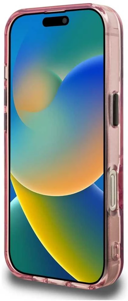Dėklas Karl Lagerfeld IML Multi K&C Head Pattern skirtas Apple iPhone 16 Pro rožinės spalvos