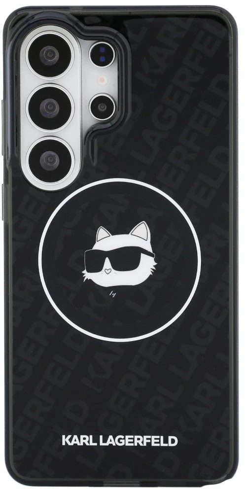 Dėklas Karl Lagerfeld IML Repeated Choupette MagSafe for Samsung Galaxy S26 Ultra juodos spalvos