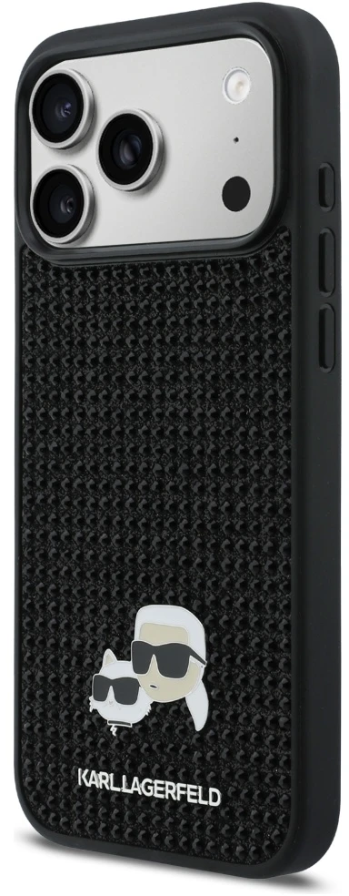 Dėklas Karl Lagerfeld case for IPHONE 17 Pro Max KLHCP17X6PRKCLK (Rhinestone W/ K&C PIN) juodas