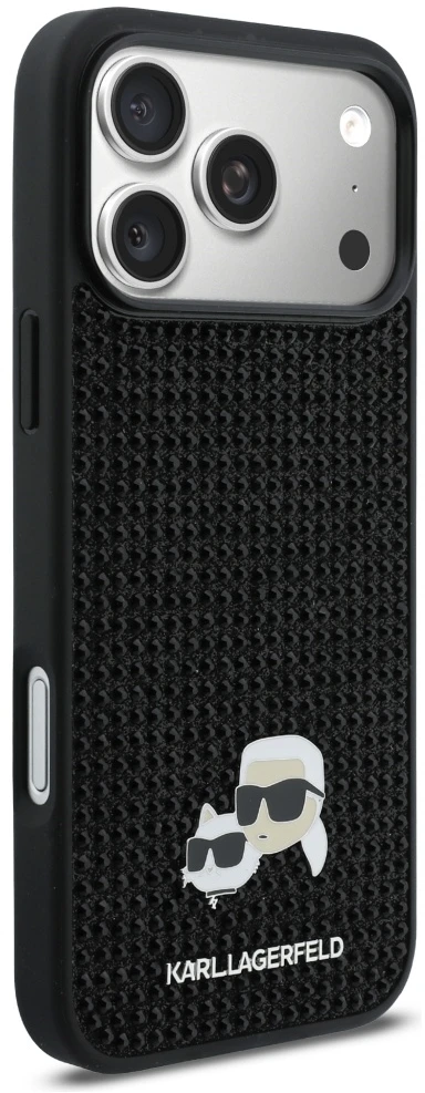 Dėklas Karl Lagerfeld case for IPHONE 17 Pro Max KLHCP17X6PRKCLK (Rhinestone W/ K&C PIN) juodas