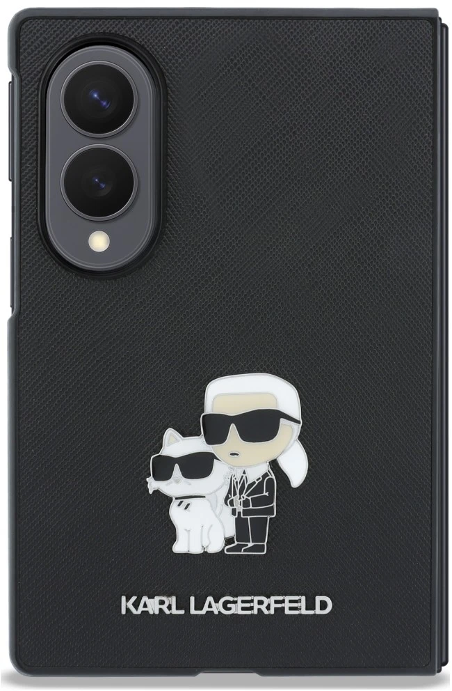Dėklas Karl Lagerfeld Saffiano Karl&Choupette Pin for Samsung Galaxy Z Fold8 juodos spalvos