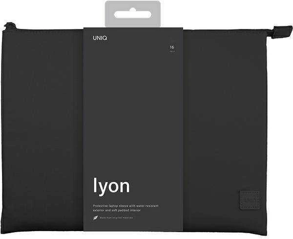 UNIQ Lyon Case laptop Sleeve 16″ midnight juodos spalvos Atsparus vandeniui RPET