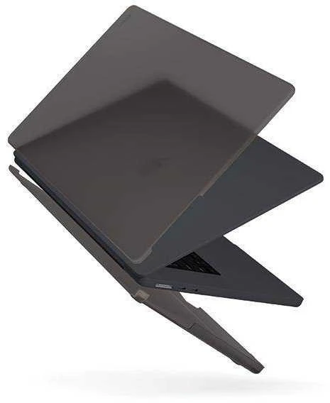 UNIQ dėklas Claro MacBook Air 15″ M2/M3 skaidrus pilkos spalvos/smoke matte pilkos spalvos