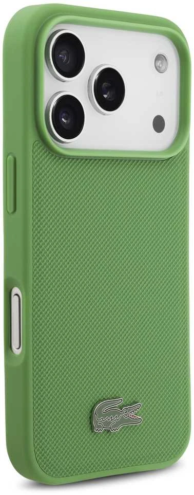 Lacoste Iconic Petit Pique MagSafe dėklas + Wallet skirtas Apple iPhone 17 Pro žalios spalvos