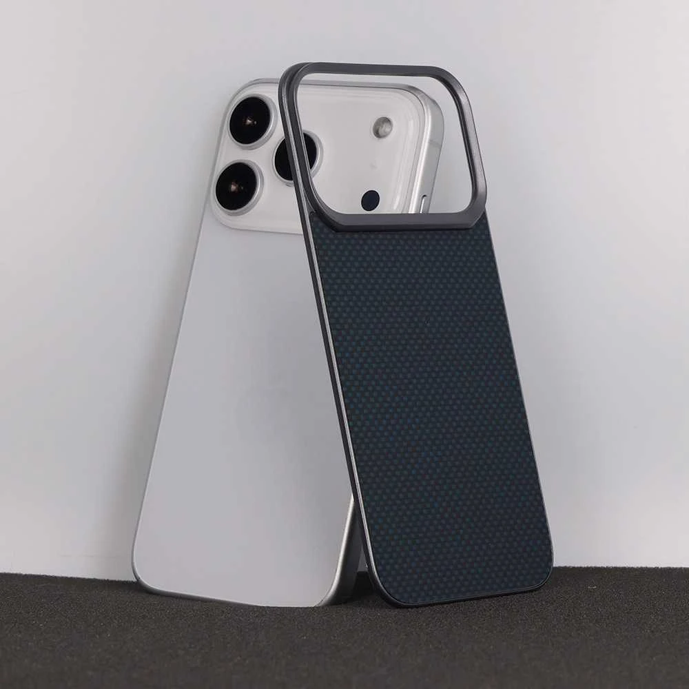 Dėklas Liavec Carbon Layer Magsafe Aramid Fiber Cover skirtas Apple iPhone 17 Pro Max mėlynas