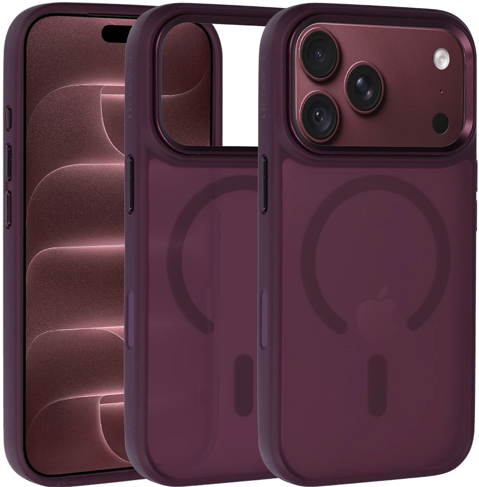 Dėklas Liavec Cloudy Case with Metal Camera Frame do Iphone 18 Pro/17 Pro violetinė (Camera Control Button)