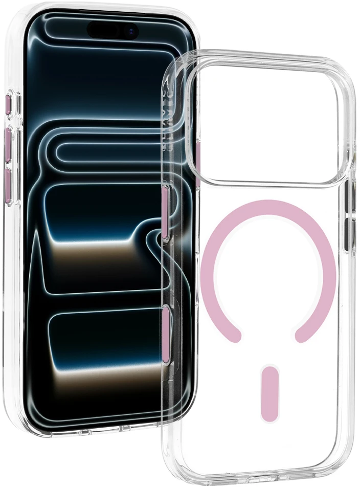 Liavec Pure dėklas su kameros valdymo mygtuku, skirtas iPhone 18 Pro Max/17 Pro Max, rožinis
