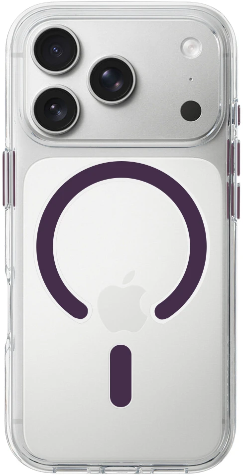 Liavec Pure dėklas su kameros valdymo mygtuku, skirtas iPhone 18 Pro/17 Pro, violetinis