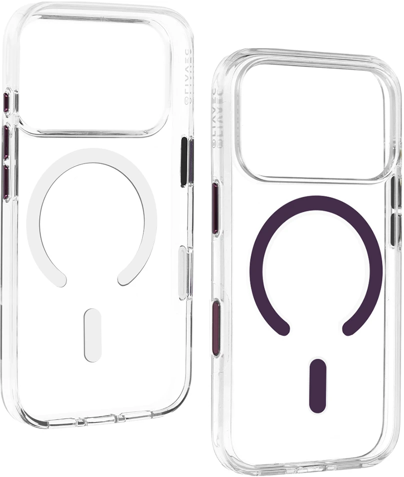 Liavec Pure dėklas su kameros valdymo mygtuku, skirtas iPhone 18 Pro Max/17 Pro Max, violetinis