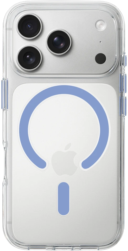 Dėklas Liavec Pure Case with camera control button do Iphone 18 Pro/17 Pro Šviesiai mėlynas