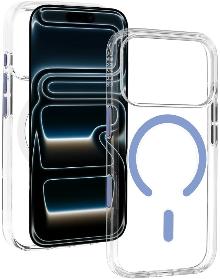 Liavec Pure dėklas su kameros valdymo mygtuku, skirtas iPhone 18 Pro Max/17 Pro Max, šviesiai mėlynas