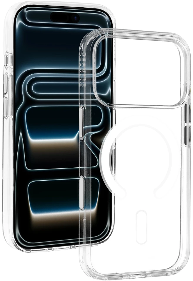 Liavec Pure dėklas su kameros valdymo mygtuku, skirtas iPhone 18 Pro/17 Pro, baltas