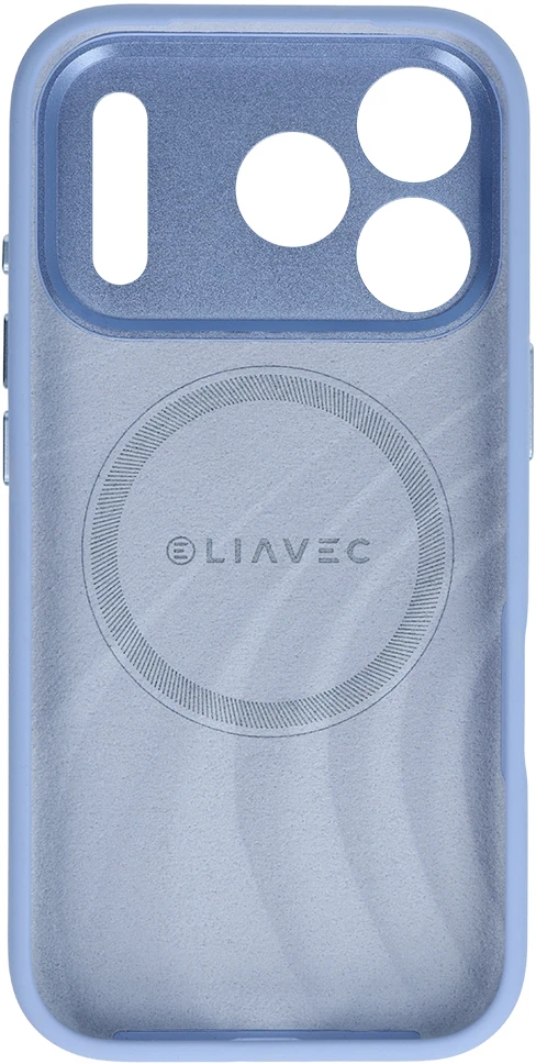 Dėklas Liavec Silk Shield Case with Metal Camera Frame do Iphone 18 Pro Max/17 Pro Max Šviesiai mėlynas