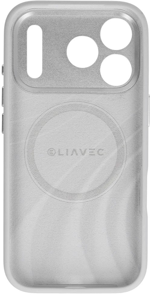 Liavec Silk Shield dėklas su metaliniu kameros rėmeliu, skirtas iPhone 18 Pro Max/17 Pro Max, pilkas