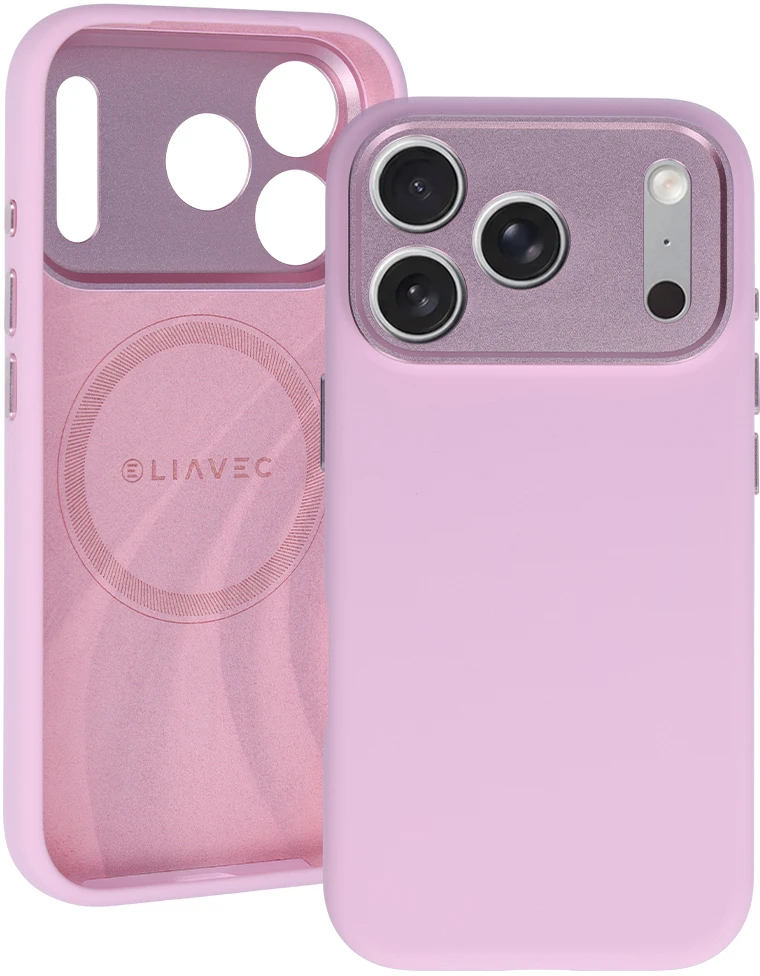 Dėklas Liavec Silk Shield Case with Metal Camera Frame do Iphone 18 Pro Max/17 Pro Max rožinė