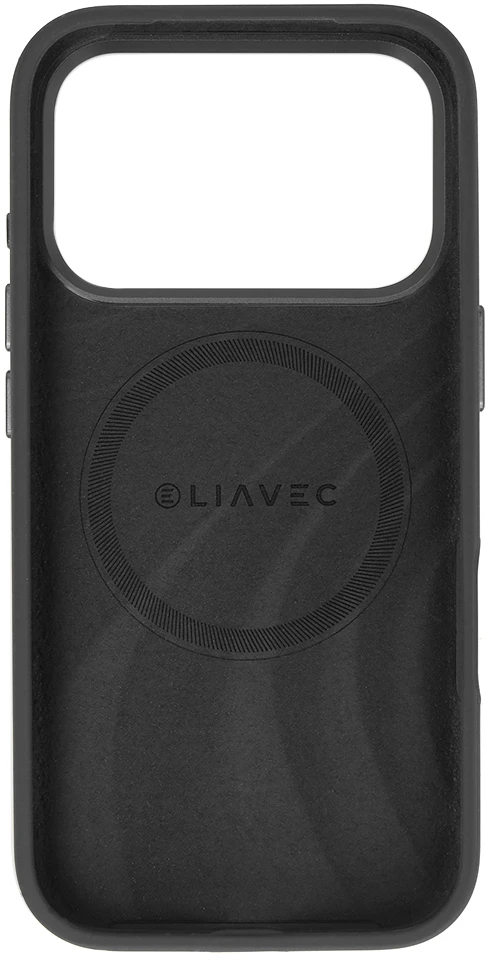 Liavec šilkinis dėklas su metaliniu kameros rėmeliu, skirtas Iphone 18 Pro/17 Pro, juodas