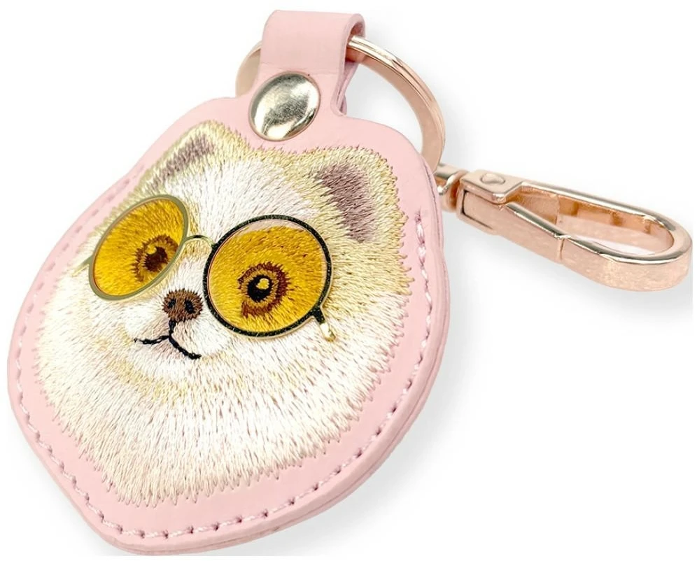 Dėklas locatorr Nimmy Glasses Cool and Cute Dog rožinės spalvos
