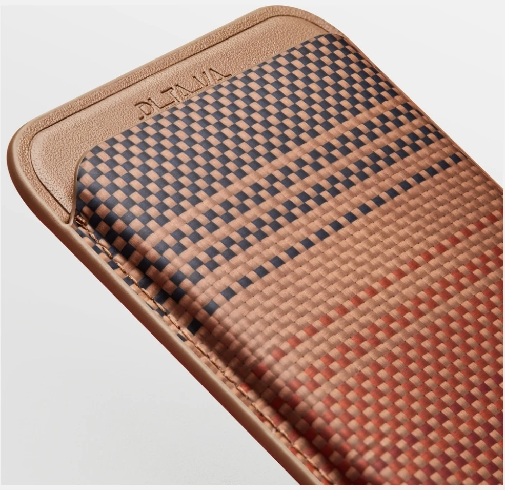 Dėklas Magnetinė piniginė PITAKA Woven Wallet MagSafe telefonui, sunset