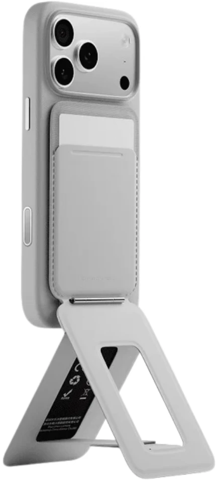 Dėklas Magnetinė piniginė ir telefono stovas Moft Movas Tripod MagSafe pilkas