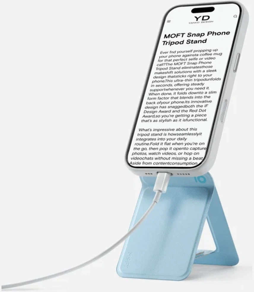 Dėklas Magnetinė piniginė ir telefono stovas Moft Movas Tripod MagSafe mėlyna