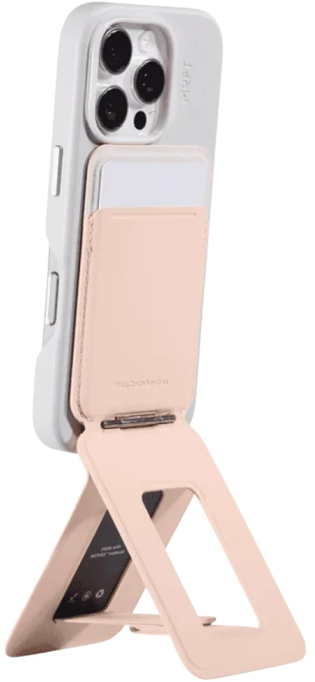 Dėklas Magnetinė piniginė ir telefono stovas Moft Movas Tripod MagSafe persikinis
