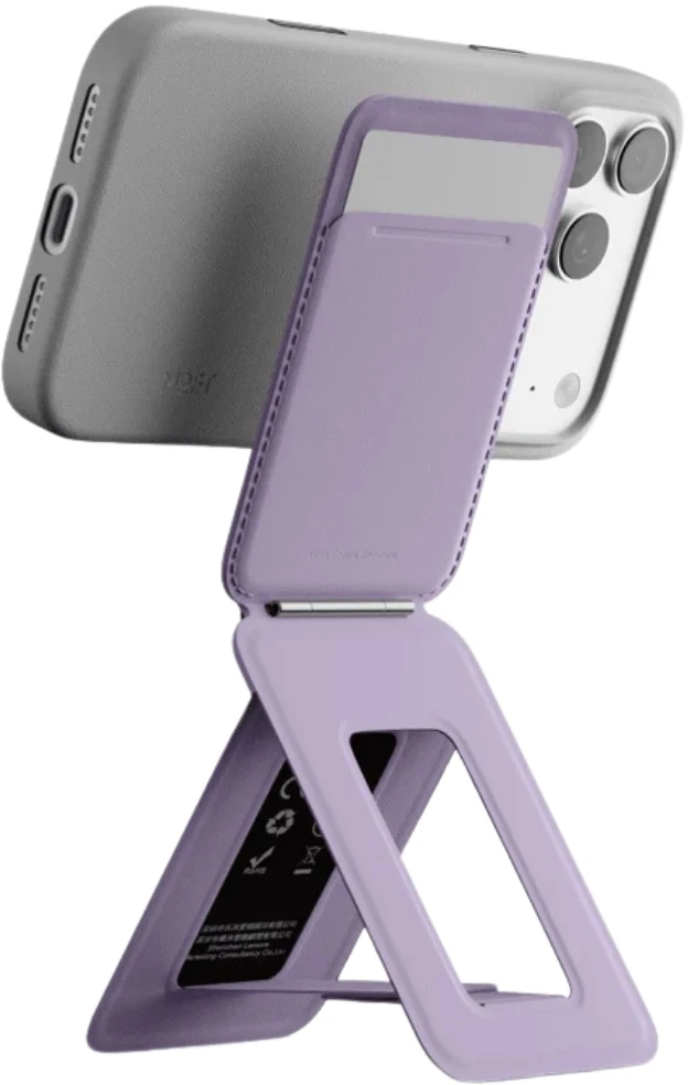 Dėklas Magnetinė piniginė ir telefono stovas Moft Movas Tripod MagSafe violetinis