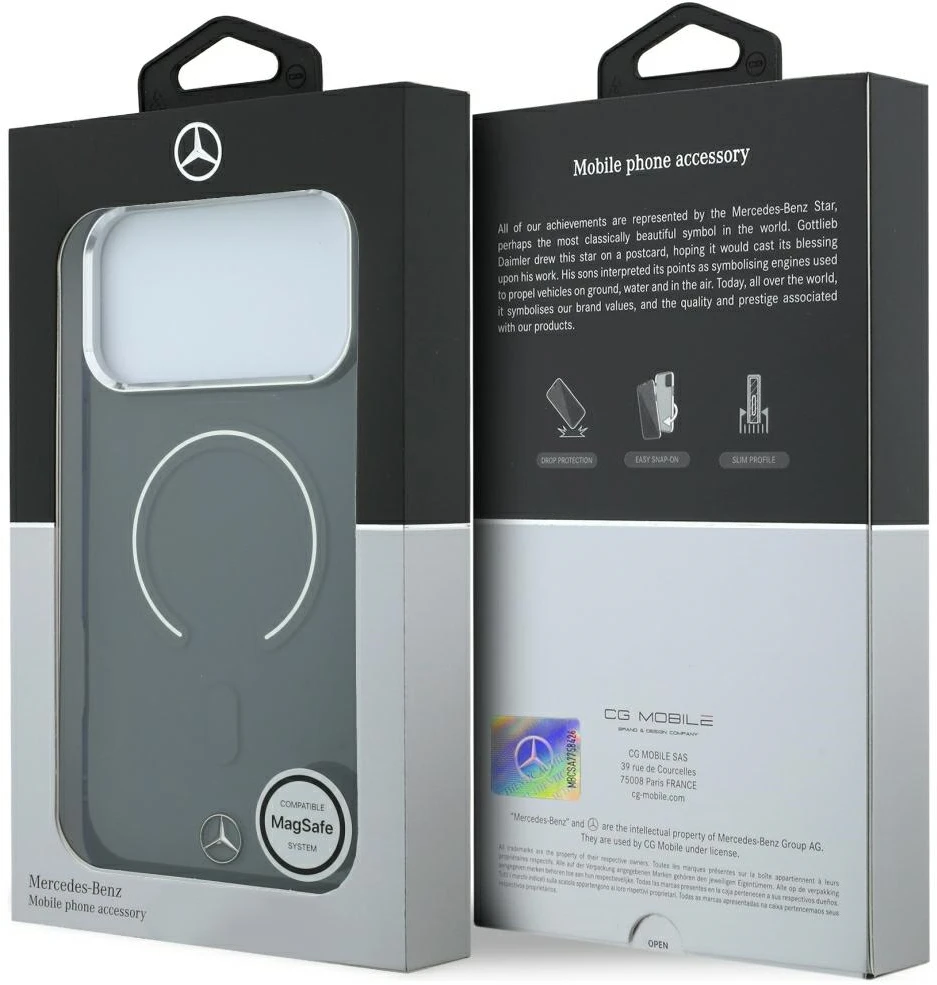 Dėklas Mercedes Double Layer Iconic Logo MagSafe Case for iPhone 18 Pro Max / 17 Pro Max - Dark Gray