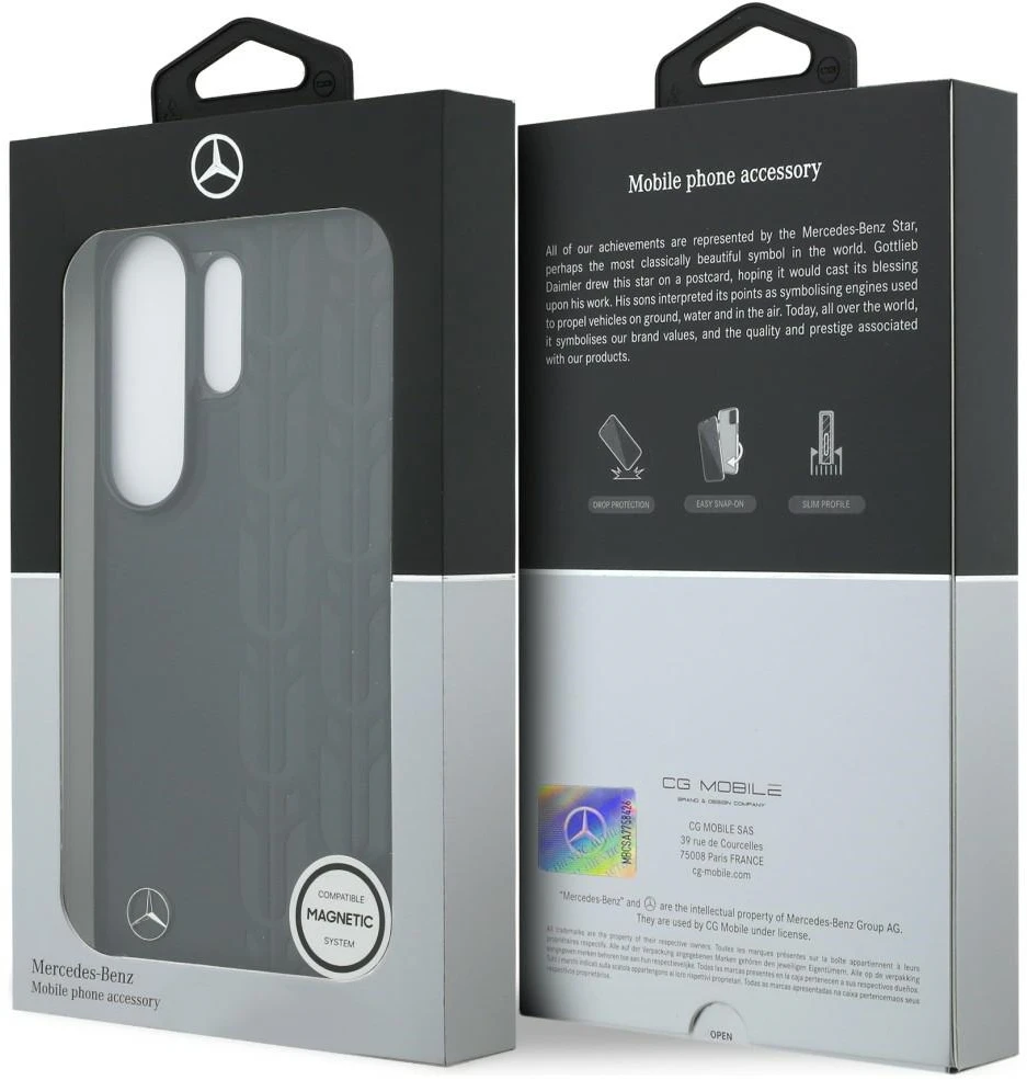 Dėklas Mercedes Laurel Leaves MagSafe for Samsung Galaxy S26 Ultra juodos spalvos