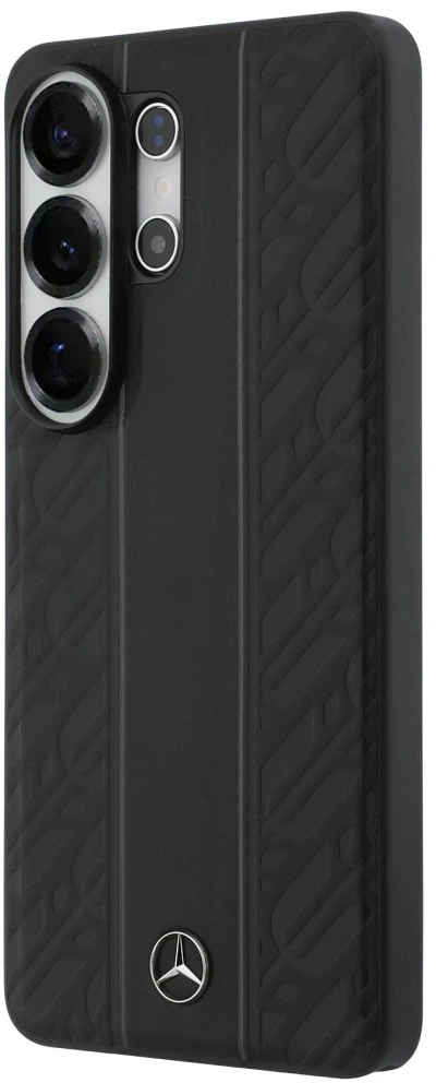 Dėklas Mercedes Laurel Leaves Vertical Stripes MagSafe for Samsung Galaxy S26 Ultra juodos spalvos