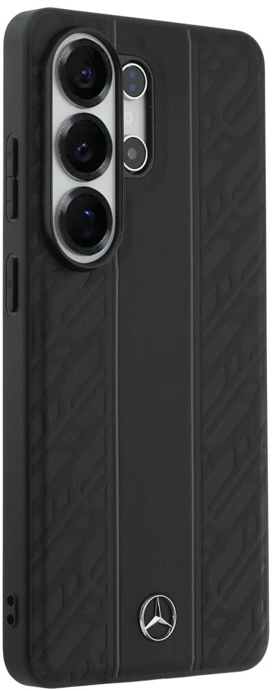 Dėklas Mercedes Laurel Leaves Vertical Stripes MagSafe for Samsung Galaxy S26 Ultra juodos spalvos