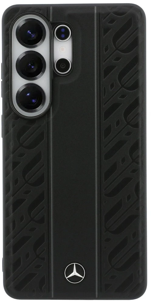 Dėklas Mercedes Laurel Leaves Vertical Stripes MagSafe for Samsung Galaxy S26 Ultra juodos spalvos