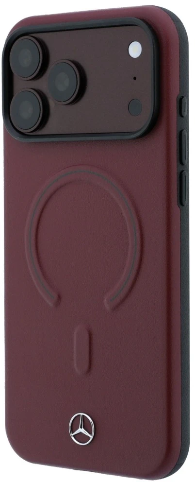 Mercedes Leather 3D MagSafe dėklas, skirtas iPhone 17 Pro Max – tamsiai mėlynas