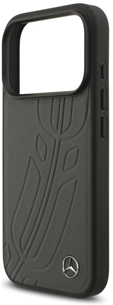Dėklas Aprašymas „Mercedes Leather Large Laurel Leave MagSafe Apple iPhone 17 Pro Anthracite“