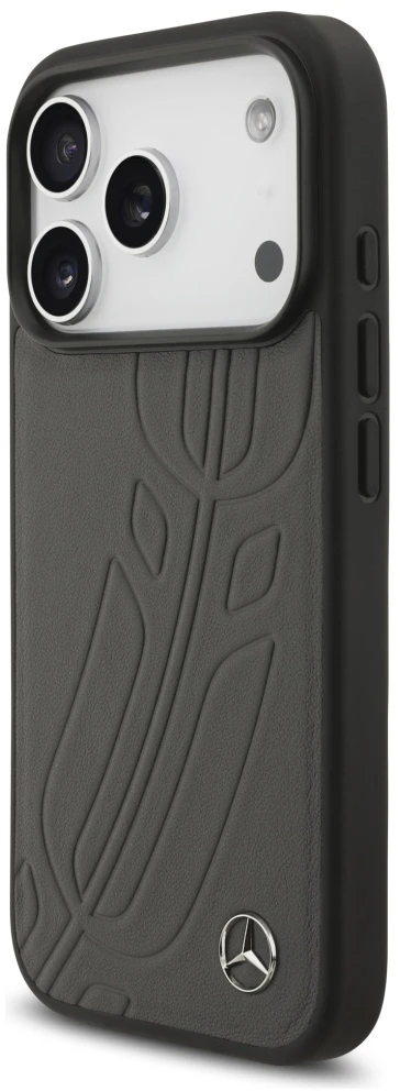 Dėklas Aprašymas „Mercedes Leather Large Laurel Leave MagSafe Apple iPhone 17 Pro Anthracite“