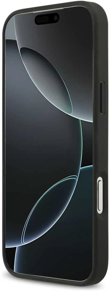 Dėklas Mercedes Leather Large Laurel Leave MagSafe iPhone 17 Pro Max antracito