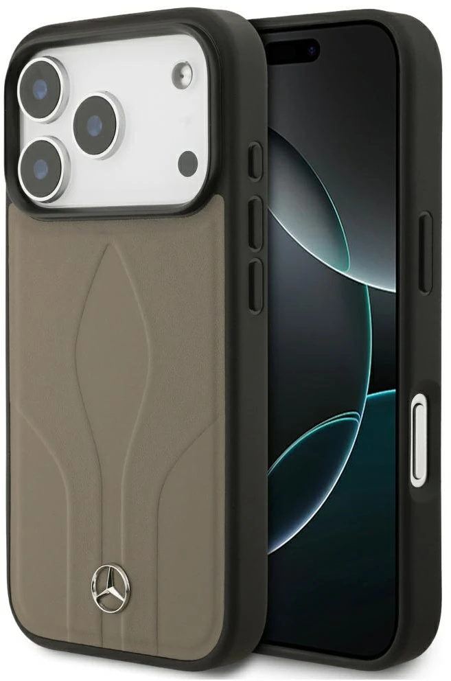 Dėklas Mercedes Leather The Move MagSafe Apple iPhone 17 Pro taupe
