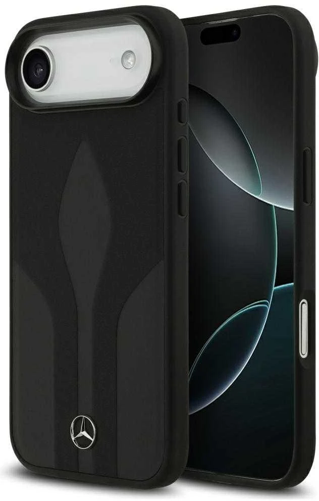 Dėklas Mercedes Leather The Move MagSafe for Apple iPhone Air juodos spalvos