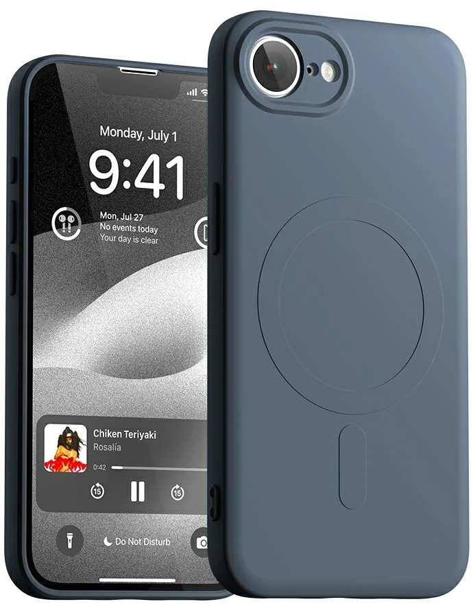 Dėklas Mercury Semi-Silicone MagSafe iPhone 16E / 17e tamsiai mėlynas