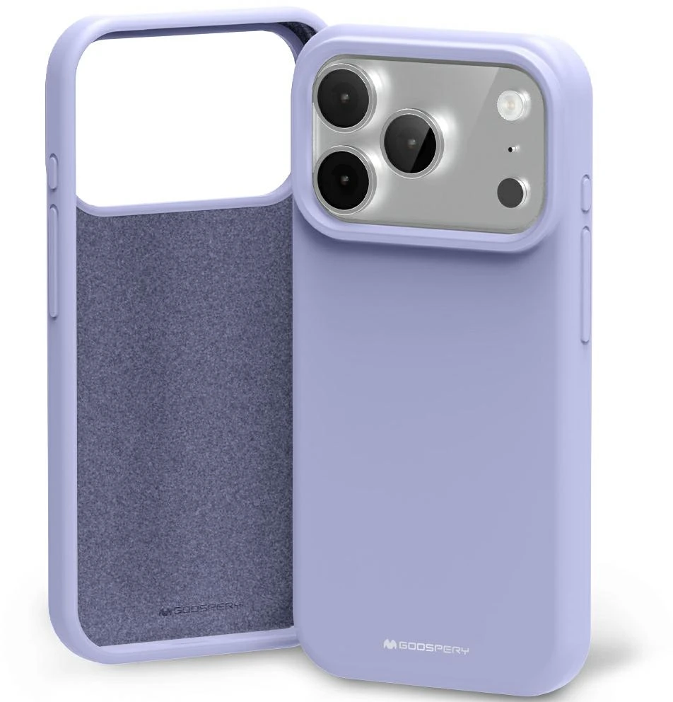 Mercury Silicone dėklas skirtas iPhone 17 Pro Lavender Gray