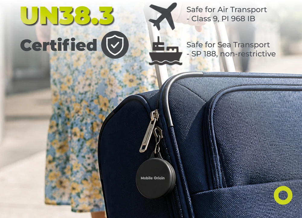 Dėklas Mobile Origin AirTag baterijos ilgintuvas A8, juodas, su CR2477 baterija