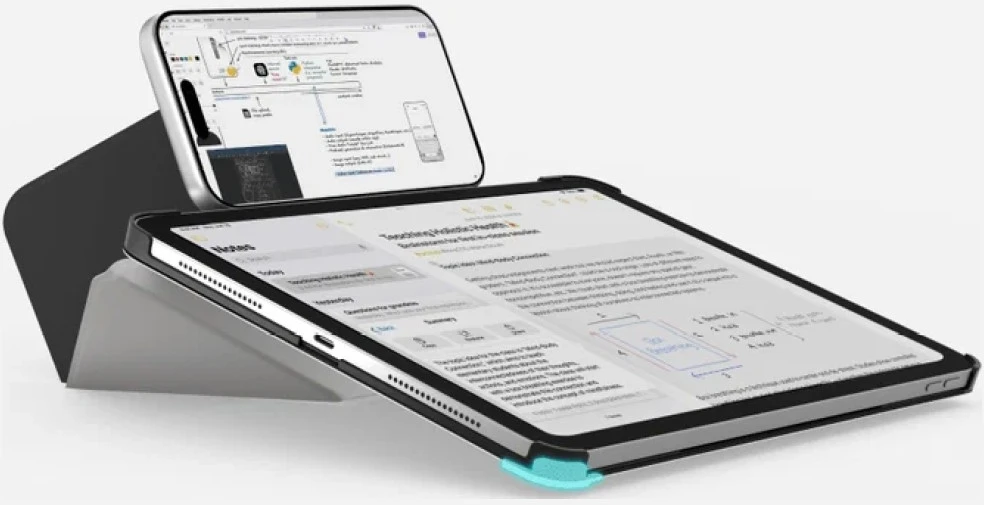 Dėklas Moft Dynamic folio, skirtas iPad Air 13″ M2 (2024) / M3 (2025), misty cove