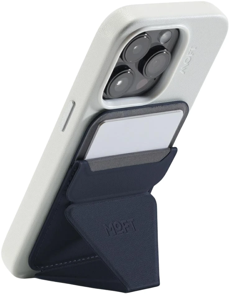 „Moft Movas Snap-On MagSafe“ magnetinė piniginė ir telefono laikiklis, tamsiai mėlynas