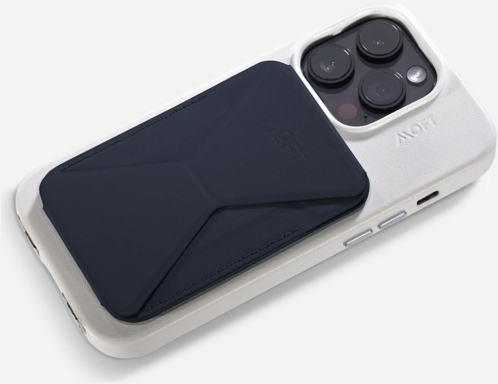 „Moft Movas Snap-On MagSafe“ magnetinė piniginė ir telefono laikiklis, tamsiai mėlynas