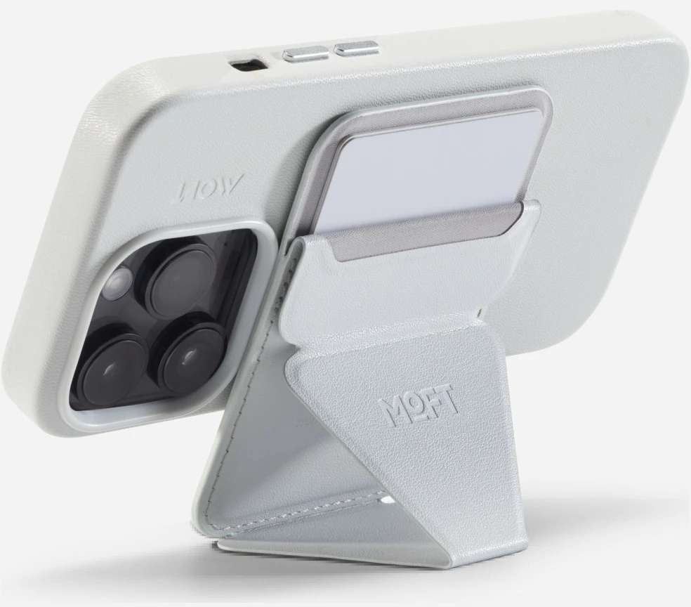„Moft Movas Snap-On MagSafe“ magnetinė piniginė ir telefono laikiklis, Misty Cove
