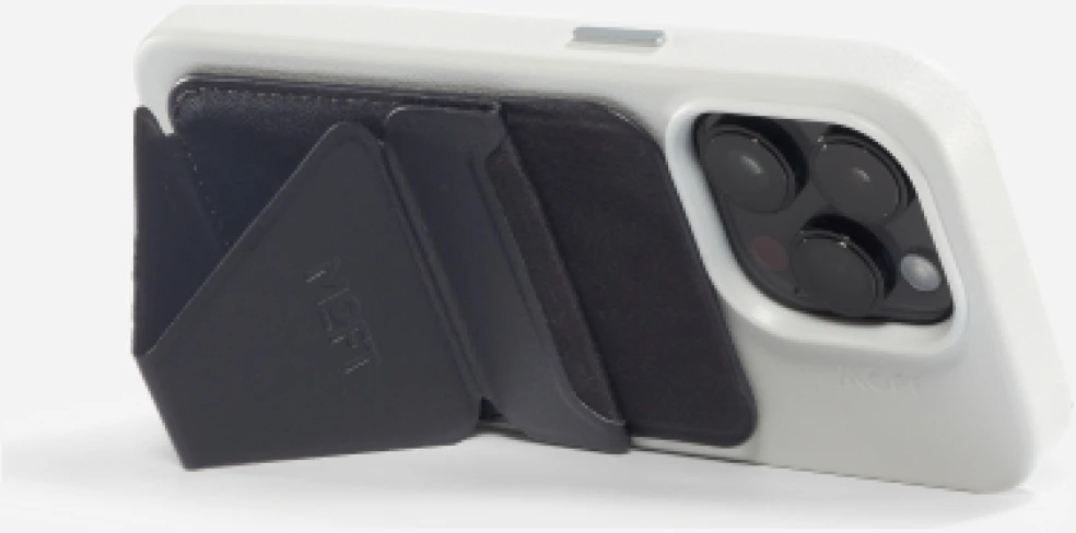 Moft Movas Snap-On MagSafe Magnetic Wallet and Phone Stand juodos spalvos