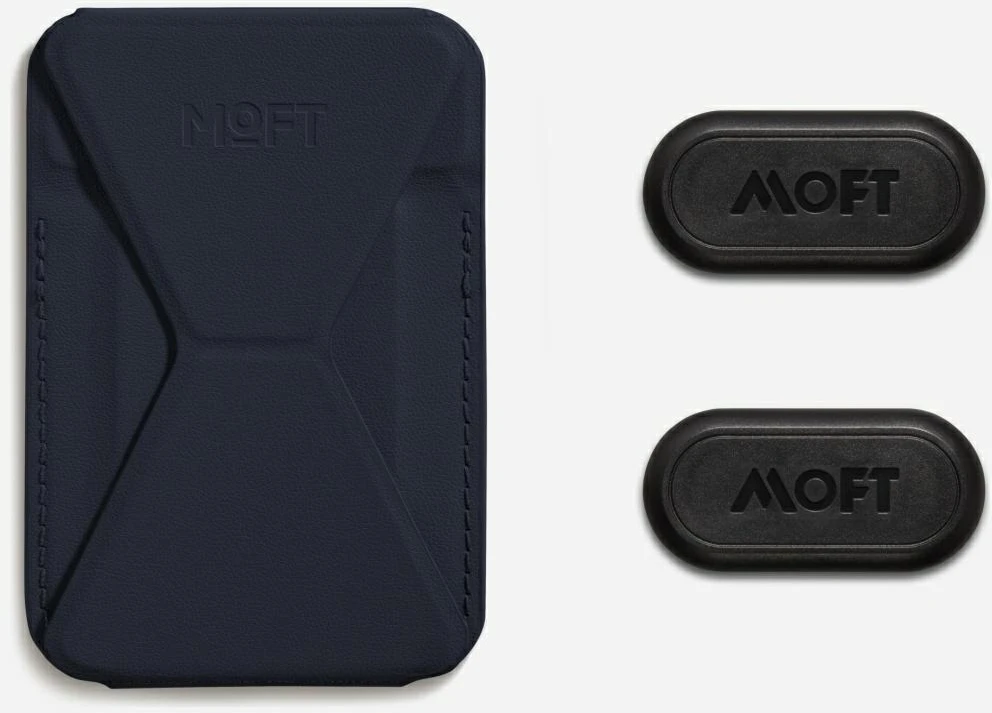 „Moft Movas Snap-On MagSafe“ magnetinė piniginė ir telefono laikiklis, tamsiai mėlynas